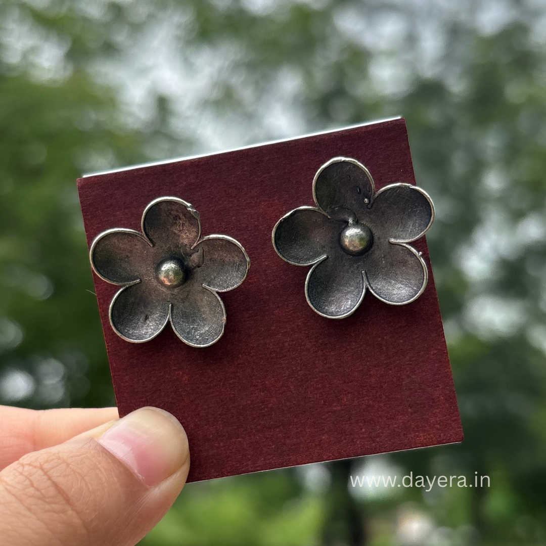 Kamalika Studs – Premium German Silver Earrings by DAYERA | Our Bestseller