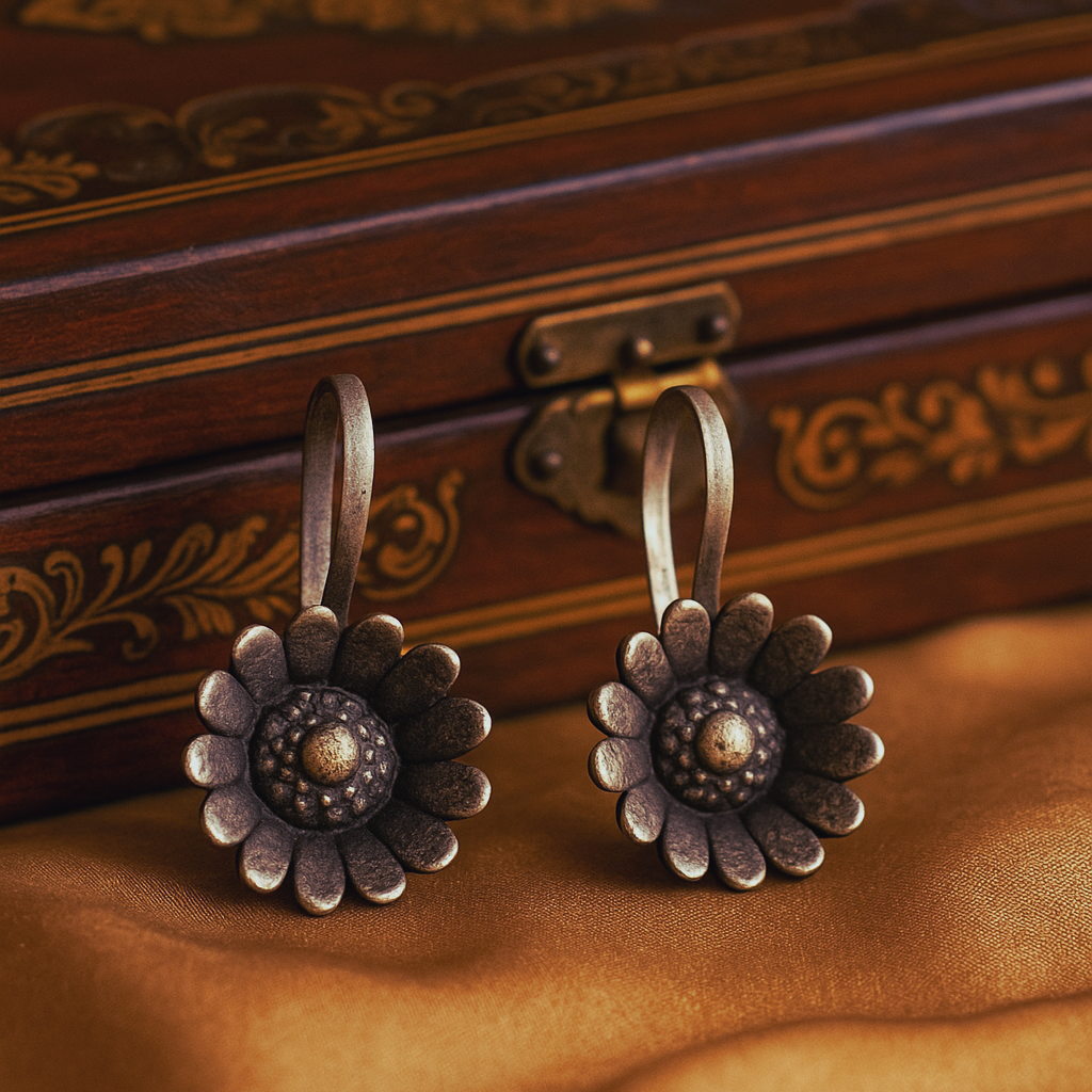 Floral Earcuffs – Premium German Silver Earrings by DAYERA | Our Bestseller