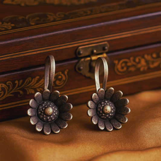 Floral Earcuffs – Premium German Silver Earrings by DAYERA | Our Bestseller