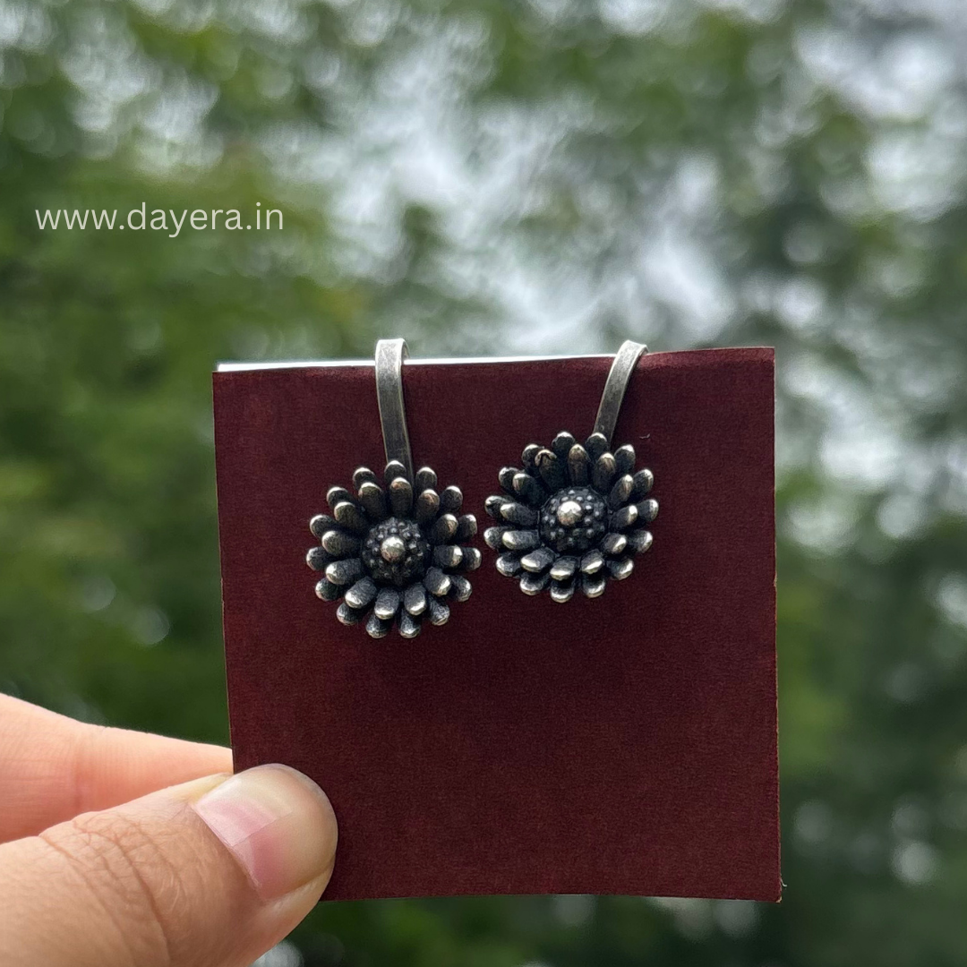 Floral Earcuffs – Premium German Silver Earrings by DAYERA | Our Bestseller