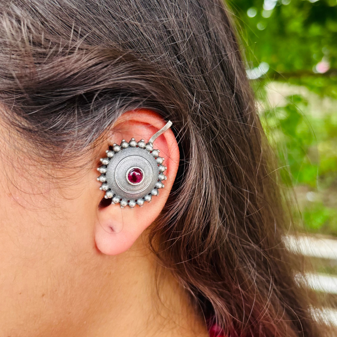 Rakta Bugadi – Handcrafted German Silver Earrings by DAYERA | Our Bestseller