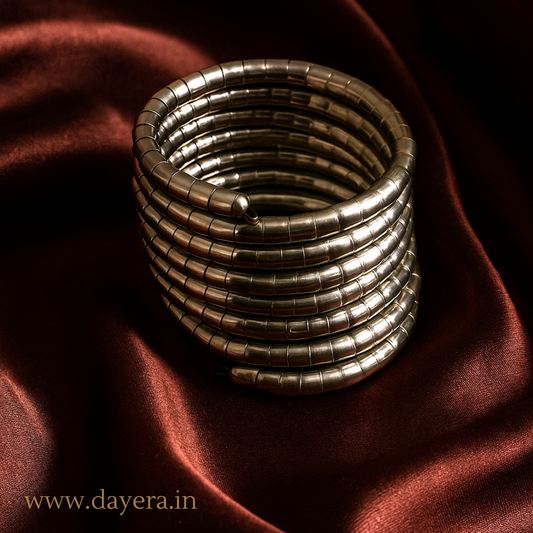 Chandni Spiral Bangles – Handcrafted Silver Oxidized Jewelry by DAYERA