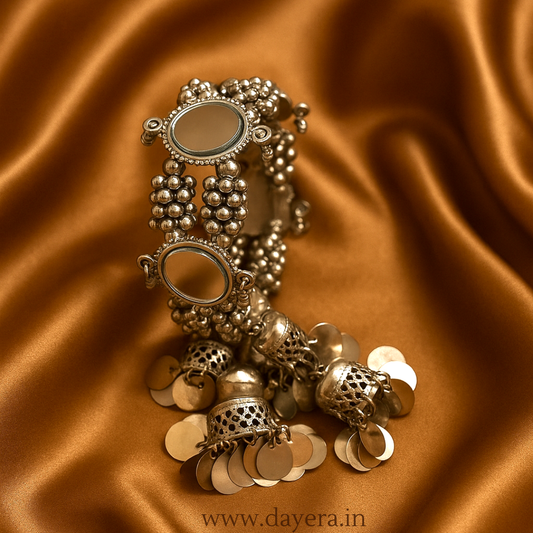 Maharani Kada cum Hair Juda – Handcrafted Premium Silver Oxidized Jewelry by DAYERA