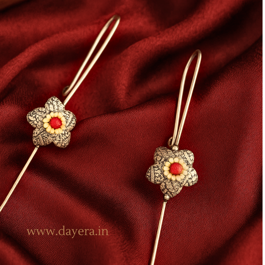 Sitara Pin Earcuffs – Handcrafted German Silver Floral Pin Earcuffs by DAYERA | Our Bestseller