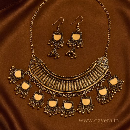 Rajwada Set – Antique & Royal Necklace & Earring Ensemble by DAYERA | Our Bestseller