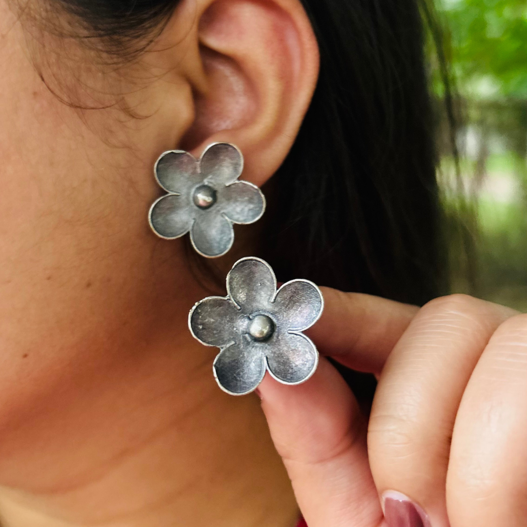 Kamalika Studs – Premium German Silver Earrings by DAYERA | Our Bestseller