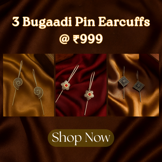 3 Bugaadi Pin Earcuffs – ₹999 Only