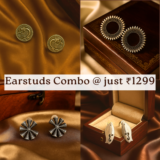 4 Stunning Ear Studs – Only ₹1299 | Combo Offer 1