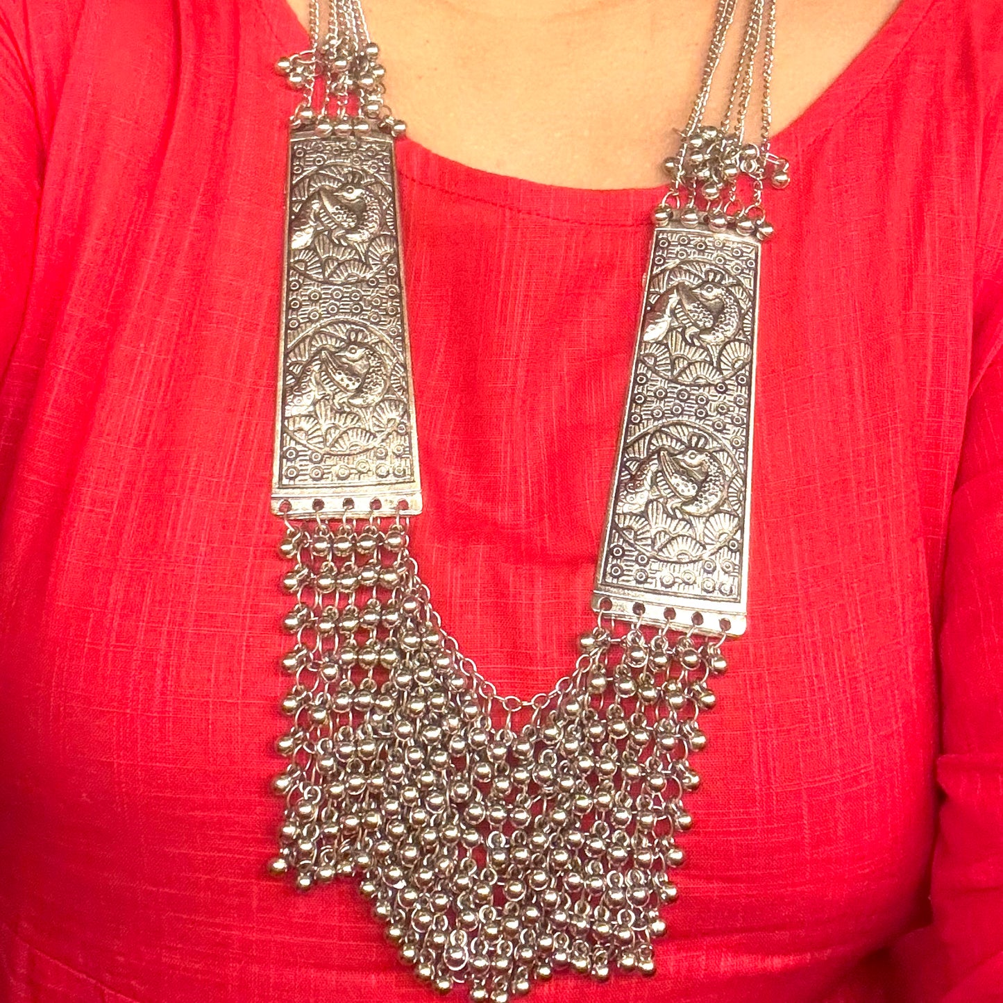 Boho Premium Long Necklace – Antique Gold Statement Bohemian Jewelry by DAYERA